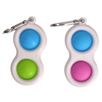 2 pop bubble popper keychains in various colours