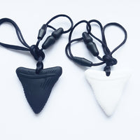 Shark Tooth Sensory Pendants in black and white