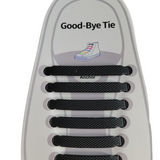 Good-bye tie silicone shoelaces in black kids
