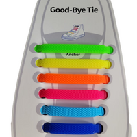 Good-bye tie silicone shoelaces in rainbow kid