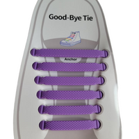 Good-bye tie silicone shoelaces in purple kid